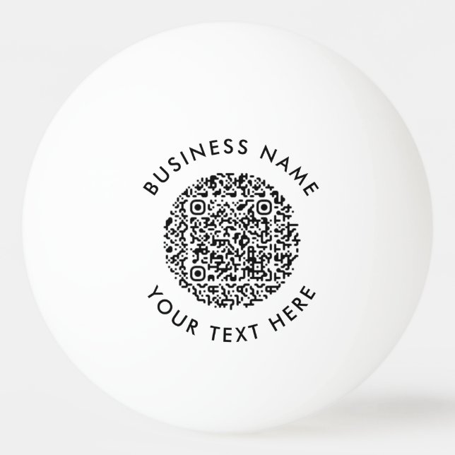 Professional Business QR Code Logo Minimal Simple Ping Pong Ball (Front)