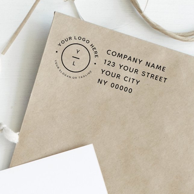 Professional Business Return Address Custom Logo  Self-inking Stamp (Creator Uploaded)
