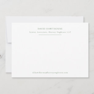 Professional Business Simple Pine Green Note  Card