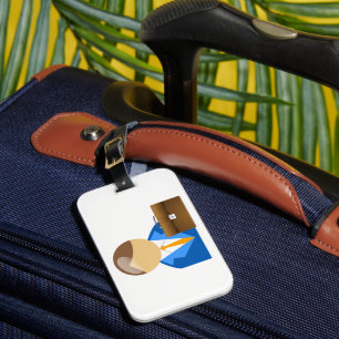 Professional Businessman Icon with Briefcase Luggage Tag