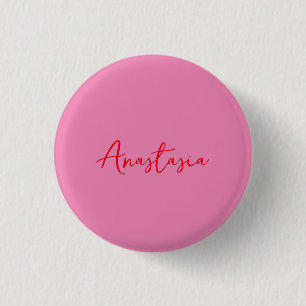 Professional calligraphy name custom pink 3 cm round badge