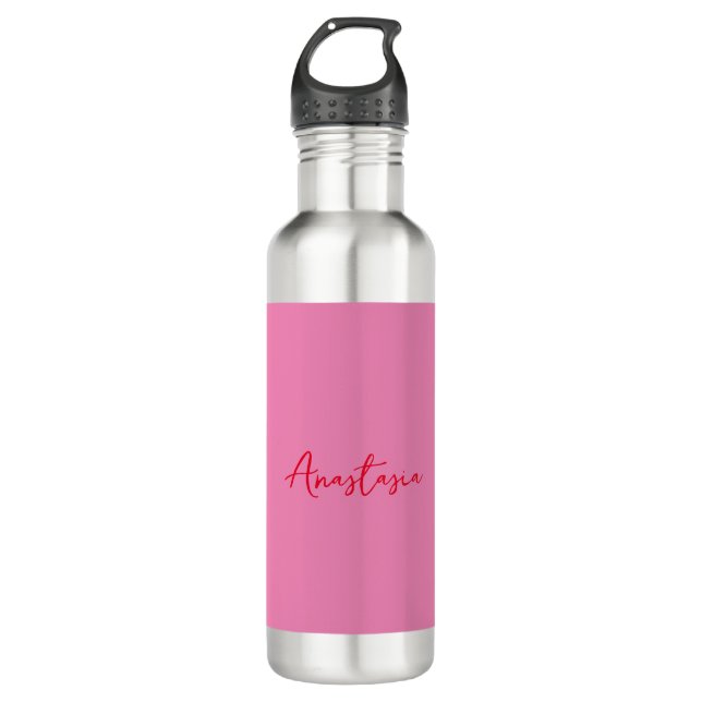 Professional calligraphy name custom pink 710 ml water bottle (Front)