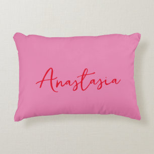 Professional calligraphy name custom pink blue decorative cushion