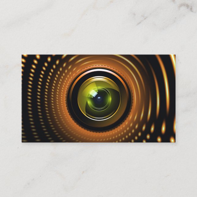 Professional Camera Lens Viewfinder Photography Business Card (Front)
