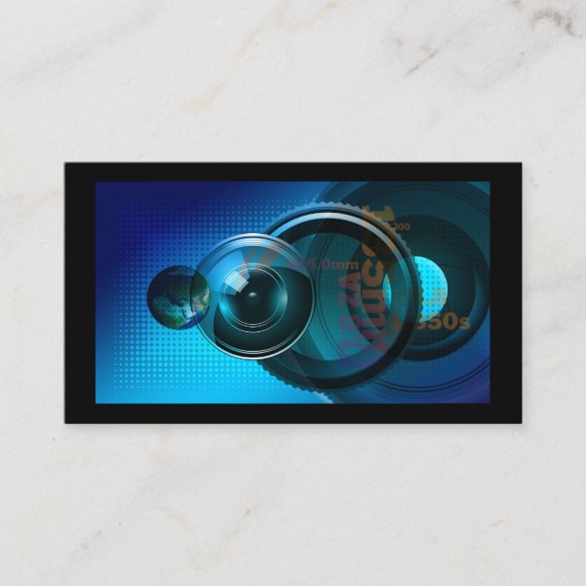 Professional Camera Lens Viewfinder Photography Business Card (Front)