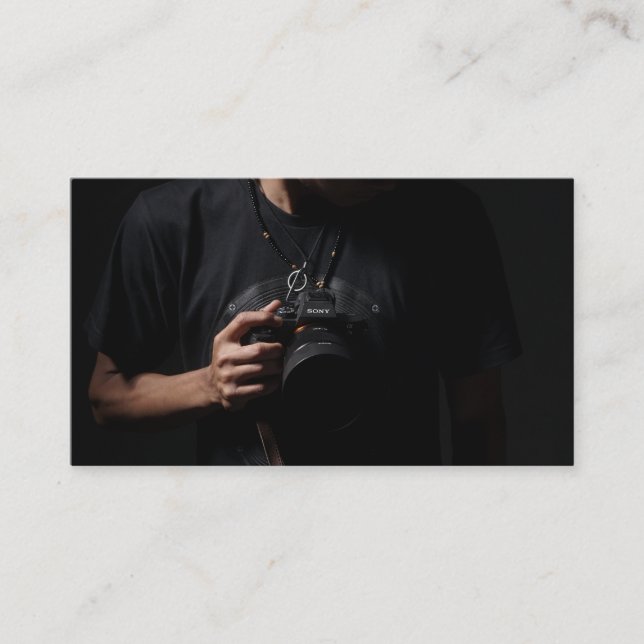 Professional Camera Lens Viewfinder Photography Business Card (Front)