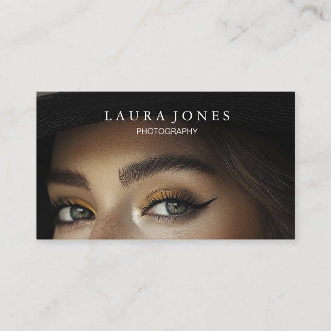 Professional Camera Lens Viewfinder Photography Business Card (Front)