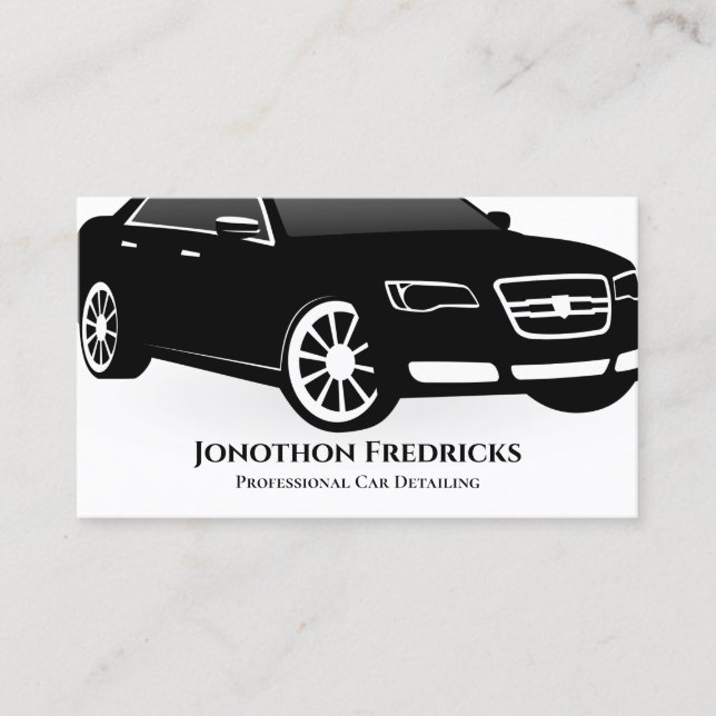 Professional Car Auto Detailing Service Business Card (Front)