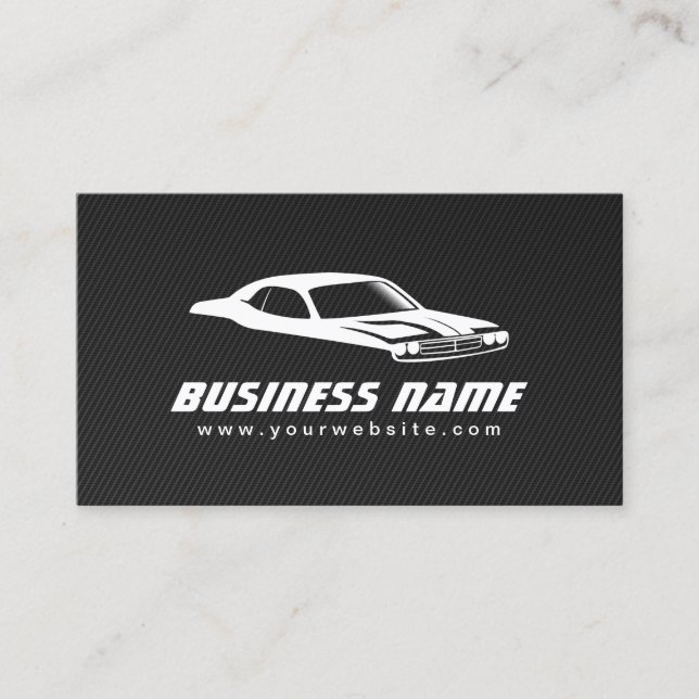 Professional Car Outline Auto Repair Business Card (Front)