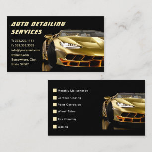 Professional Car Washing and Auto Detailing  Business Card