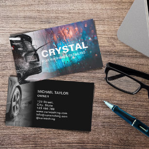 Professional Car Washing and Auto Detailing Business Card