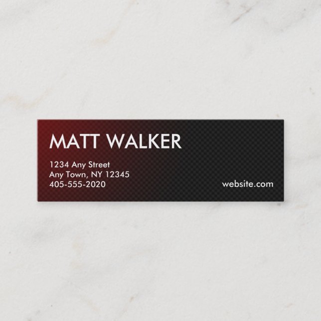 Professional Carbon Fibre red business cards (Front)