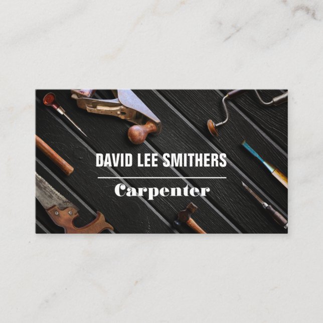 Professional Carpenter/Carpentry tools Business Card (Front)