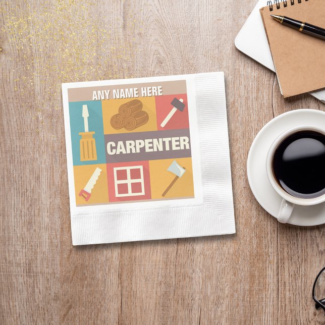 Professional Carpenter Iconic Designed Napkin (Creator Uploaded)
