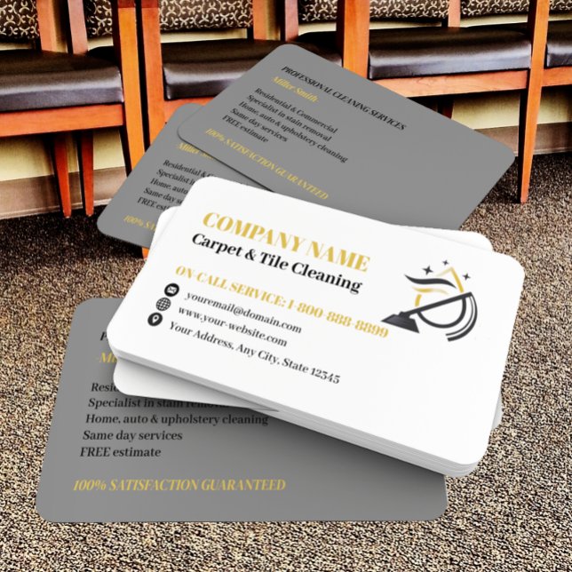 Professional Carpet & Tile Cleaning Logo Business Card (Creator Uploaded)