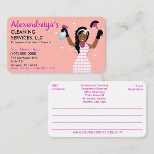 Professional Cartoon Cleaning/Janitorial Business Card