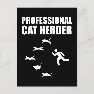 Professional Cat Herder Funny Herding Cats Postcard