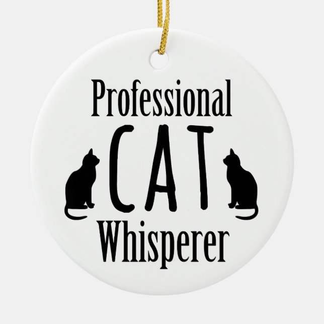 Professional Cat Whisperer Ceramic Tree Decoration (Front)