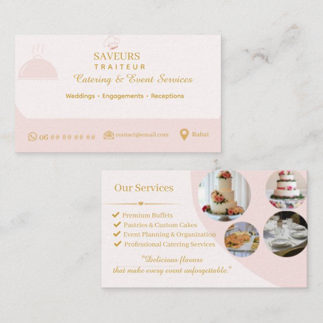 Professional Catering Business Card (Front/Back)