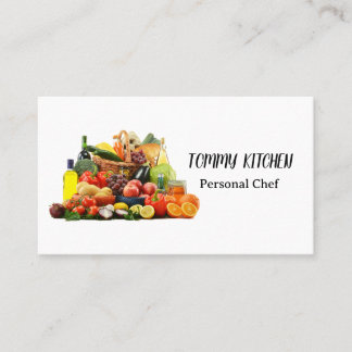 Professional Catering Chef Cooking Vegetables Business Card