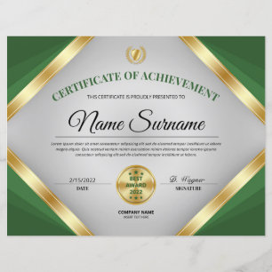 Professional Certificate Award of Achievement