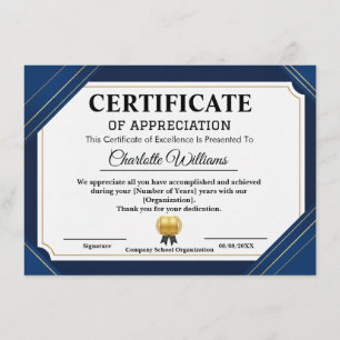 Professional Certificate of Appreciation 2026