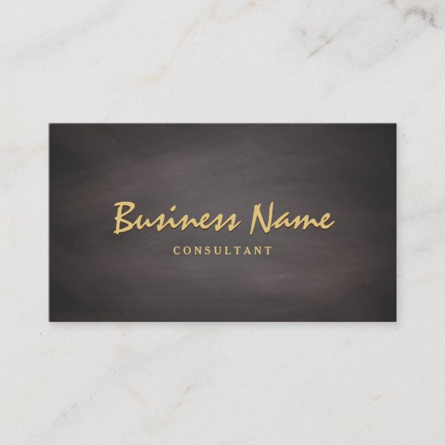 Professional Chalkboard Simple Minimalist Business Card (Front)