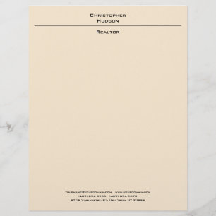 Professional Champagne Colour Simple Plain Custom Letterhead