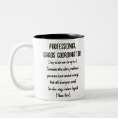 Professional Chaos Coordinator Definition Coworker Two-Tone Coffee Mug (Left)