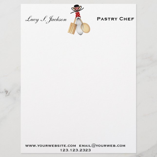 Professional Chef & Baker Letterhead Template (Front)