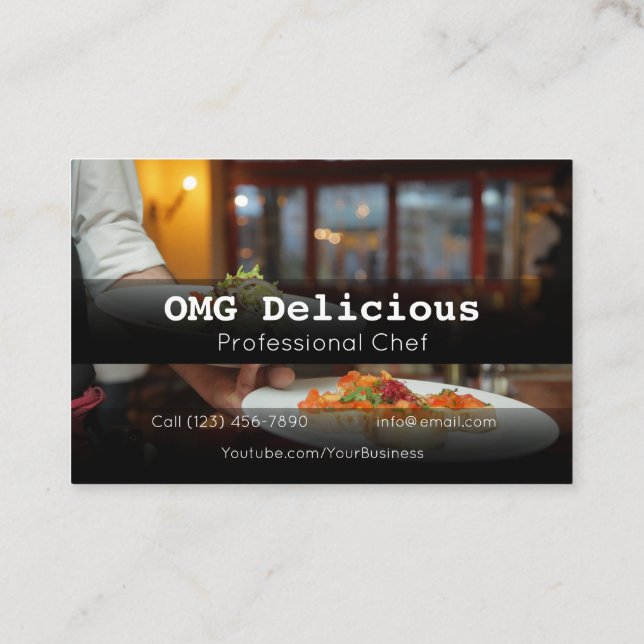 Professional Chef Cook Food Cooking Restaurant Business Card (Back)