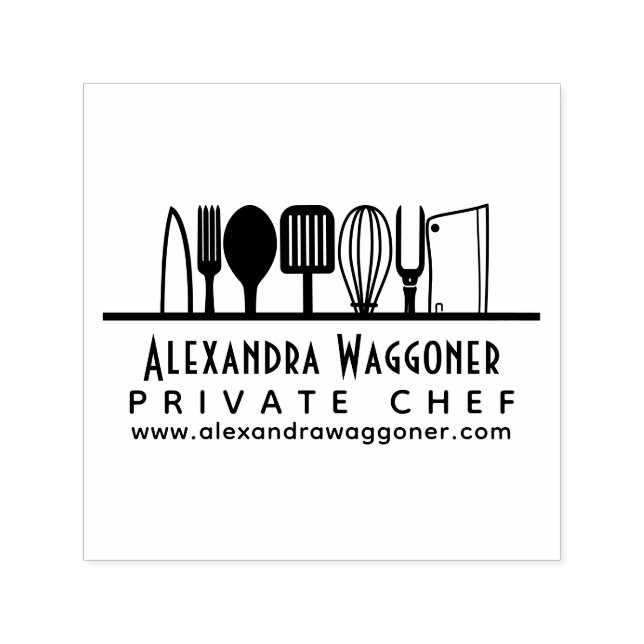 Professional Chef, Cooking Utensils Business Logo Self-inking Stamp (Design)