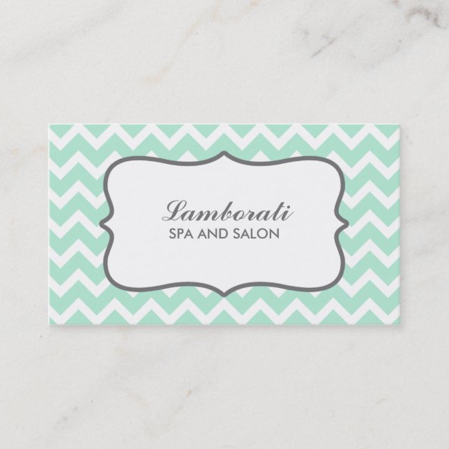 Professional Chevron Zig Zag Pattern Makeup Artist Business Card (Front)