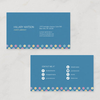 professional chic blue social networks business card