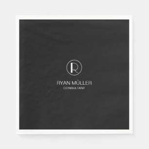 Professional Chic Elegant Plain and Monogram Napkin