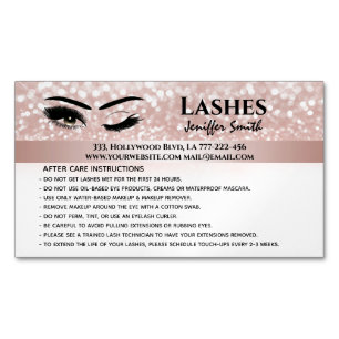 Professional chic glittery lashes after care 	Magnetic business card