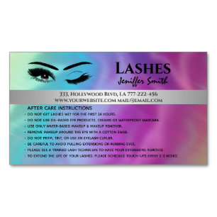 Professional chic holographic lashes after care 	Magnetic business card