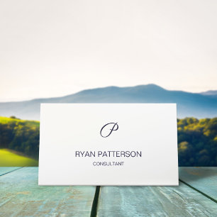 Professional Chic Rhodonit Monogram Business Card