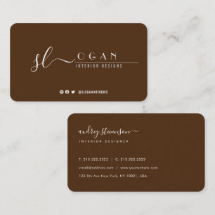 Professional Chic Signature Brown Business Card