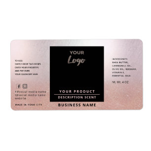 Professional chic simple logo rose gold product la