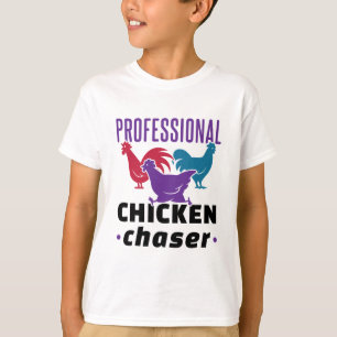 Professional Chicken Chaser Colourful Chickens T-Shirt