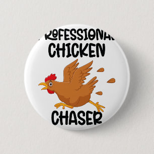 Professional Chicken Chaser Funny Farm Farmer Kids 6 Cm Round Badge