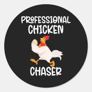 Professional Chicken Chaser Funny Farm Farmer Kids Classic Round Sticker