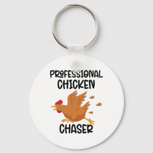 Professional Chicken Chaser Funny Farm Farmer Kids Key Ring