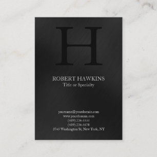 Professional chubby modern grey monogram business card