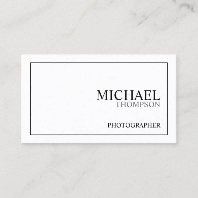 Professional Classic Black and White Business Card (Front)