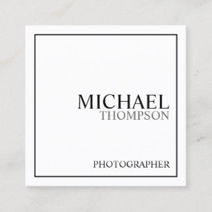 Professional Classic Black and White Square Business Card