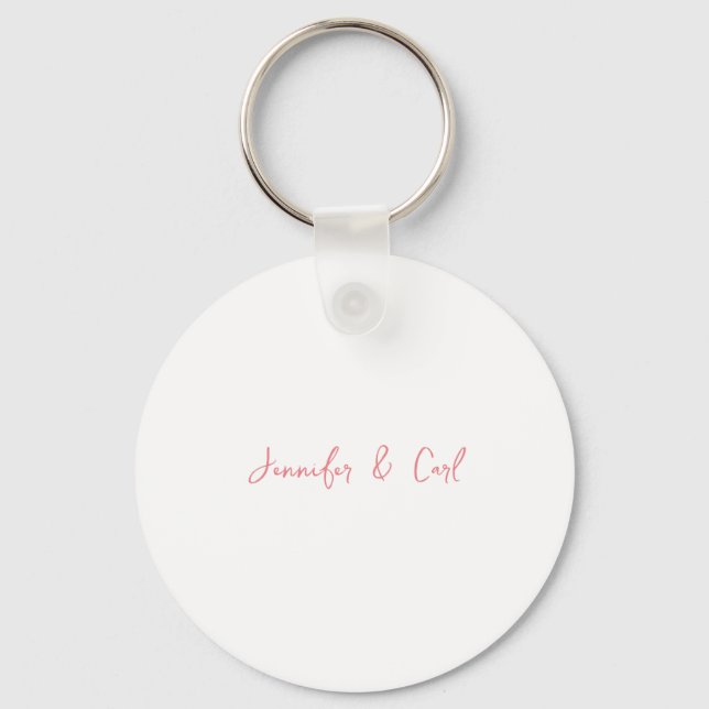Professional Classic Calligraphy Minimalist Plain Key Ring (Front)