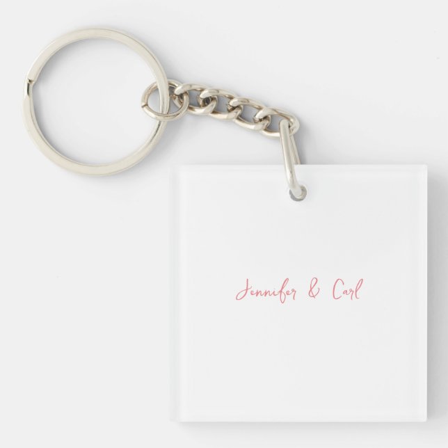 Professional Classic Calligraphy Minimalist Plain Key Ring (Front)