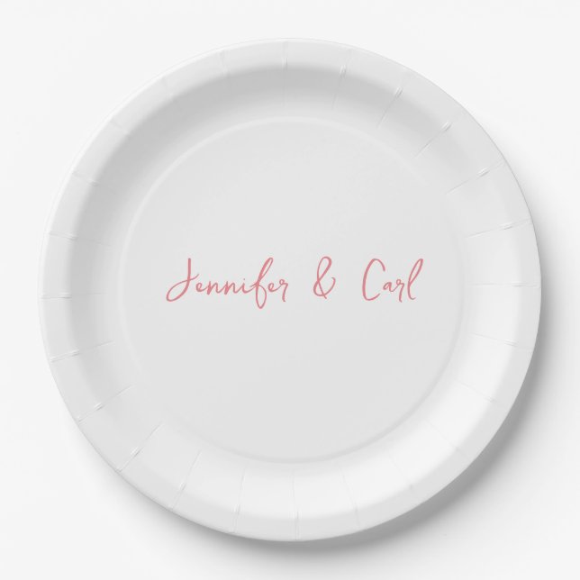 Professional Classic Calligraphy Minimalist Plain Paper Plate (Front)